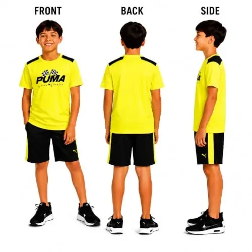 PUMA Boys Active Shorts Set - 2 Piece Dry Fit T-Shirt and Performance Gym Shorts - Activewear Clothing Set for Boys (4-16) - PUMA (1)