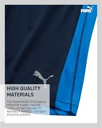 PUMA Boys Athletic Shorts - Quick Dry Breathable Interlock Performance Boys Basketball Shorts with Pockets (Sizes: 4-20) - 4