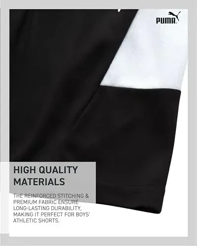 PUMA Boys Athletic Shorts - Quick Dry Breathable Interlock Performance Boys Basketball Shorts with Pockets (Sizes: 4-20) - 4