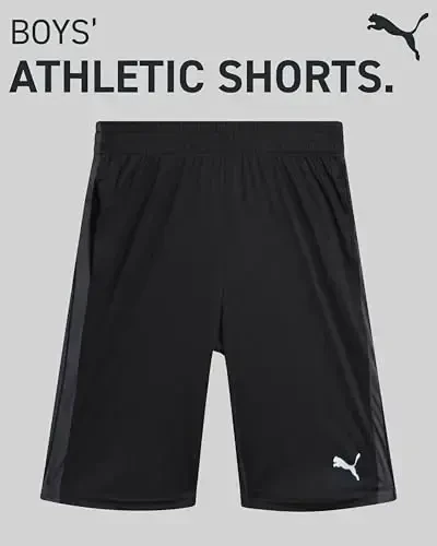 PUMA Boys Athletic Shorts - Quick Dry Breathable Interlock Performance Boys Basketball Shorts with Pockets (Sizes: 4-20) - 2
