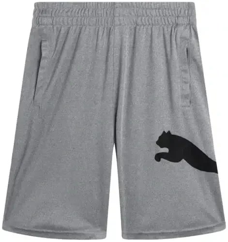 PUMA Boys Athletic Shorts - Quick Dry Breathable Interlock Performance Boys Basketball Shorts with Pockets (Sizes: 4-20) - 1
