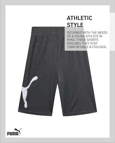 PUMA Boys Athletic Shorts - Quick Dry Breathable Interlock Performance Boys Basketball Shorts with Pockets (Sizes: 4-20) - 5