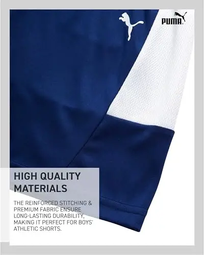 PUMA Boys Athletic Shorts - Quick Dry Breathable Interlock Performance Boys Basketball Shorts with Pockets (Sizes: 4-20) - 5