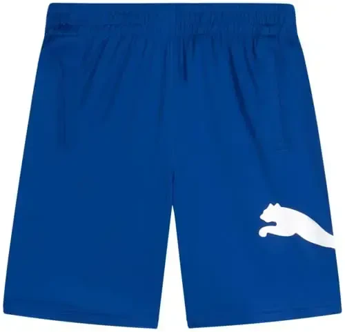 PUMA Boys Athletic Shorts - Tez quriydigan, nafas oladigan interlokli sport bolalar basketbol shortilari cho'ntaklar bilan (O'lchamlari: 4-20) - 1