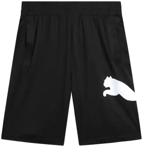 PUMA Boys Athletic Shorts - Tez quriydigan, nafas oladigan interlokli sport bolalar basketbol shortilari cho'ntaklar bilan (O'lchamlari: 4-20) 