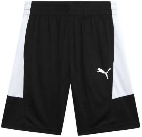 PUMA Boys Athletic Shorts - Tez quriydigan, nafas oladigan interlokli sport bolalar basketbol shortilari cho'ntaklar bilan (O'lchamlari: 4-20) 
