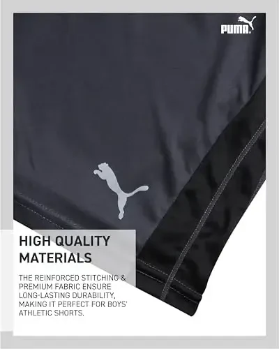 PUMA Boys Athletic Shortslari - Tez quriydigan nafas oladigan interlok Performance Boys Basketbol Shortslari cho'ntaklar bilan (O'lchamlari: 4-20) - 4