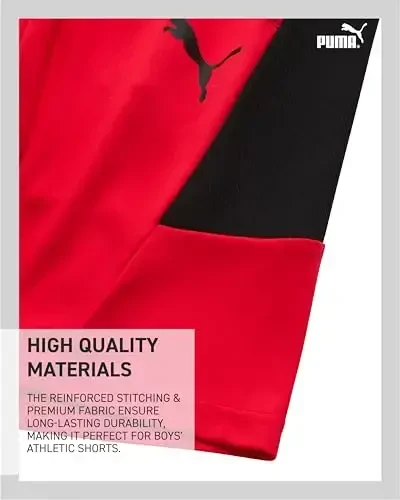 PUMA Boys Athletic Shortslari - Tez quruvchan nafas oladigan Interlok ishlash Boys basketbol shortlari cho'ntaklar bilan (O'lchamlar: 4-20) - 4