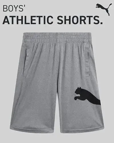 PUMA Boys Atletik Shortslari - Tez Quritadigan Nafas Oluvchi Interlok Ishlash O'g'il Bolalar Basketbol Shortslari cho'ntaklar bilan (O'lchamlar: 4-20) - Modazone (1)