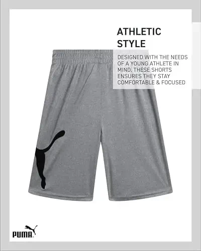 PUMA Boys Atletik Shortslari - Tez Quritadigan Nafas Oluvchi Interlok Ishlash O'g'il Bolalar Basketbol Shortslari cho'ntaklar bilan (O'lchamlar: 4-20) - 5