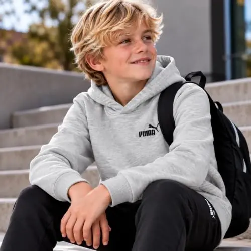 PUMA Boys Basic Fleece Pullover Hooded Performance Sweatshirt (Sizes 8-20) | Cozy Breathable Warmth, Comfortable Performance Fit, Hooded Sweatshirt, Great for School, Sports & Everyday Wear - 3