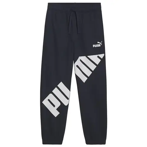 PUMA Boys' Core Logo Jogger, Side Seam Pockets, Elastic Waistband, Pull on Pant - 1