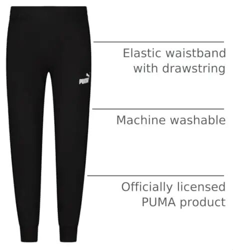 PUMA Boys' Core Logo Jogger, Yon tikuv cho'ntaklari, Elastik belbog', Shimni tortib kiyish - 1