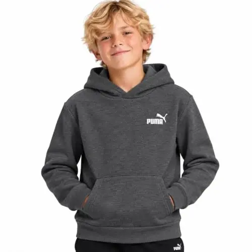 PUMA Boys Fleece Pullover Hoodie Sweatshirt Kangaroo Pockets (Sizes 8-20) | Cozy Soft Warmth, Comfortable Athletic Fit, Hooded Sweatshirt, Great for School, Sports & Everyday Performance Wear - 1