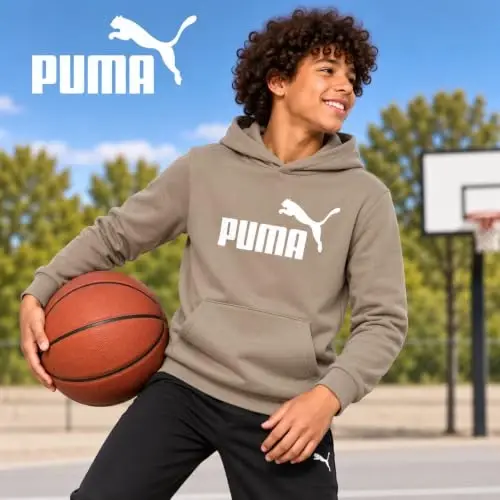 PUMA Boys Fleece Pullover Hoodie Sweatshirt Kangaroo Pockets (Sizes 8-20) | Cozy Soft Warmth, Comfortable Athletic Fit, Hooded Sweatshirt, Great for School, Sports & Everyday Performance Wear - 3