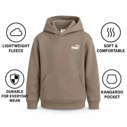 PUMA Boys Fleece Pullover Hoodie Sweatshirt Kangaroo Pockets (Sizes 8-20) | Cozy Soft Warmth, Comfortable Athletic Fit, Hooded Sweatshirt, Great for School, Sports & Everyday Performance Wear - 5