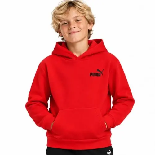 PUMA Boys Fleece Pullover Hoodie Sweatshirt Kangaroo Pockets (Sizes 8-20) | Cozy Soft Warmth, Comfortable Athletic Fit, Hooded Sweatshirt, Great for School, Sports & Everyday Performance Wear - 1