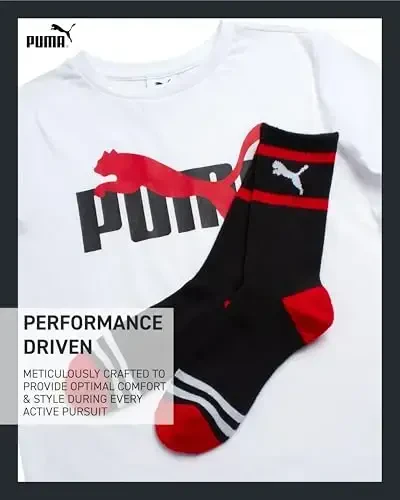 PUMA Boys futbolkasi - 2 dona oddiy futbolka, qisqa yengli sport grafikli futbolkalar va mos keladigan paypoqlar (S-XL) - 3