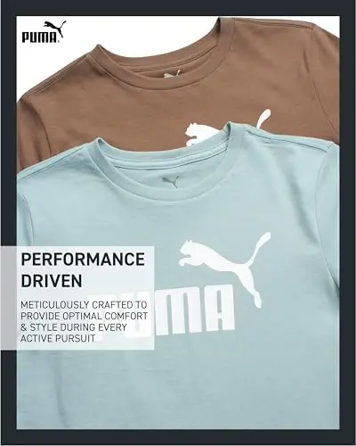 PUMA Boys futbolkasi - 2 Pack Casual Crewneck qisqa yengli yugurish va sport zalida logo bosma bilan o'g'il bolalar uchun futbolkalar (S-XL) - 3