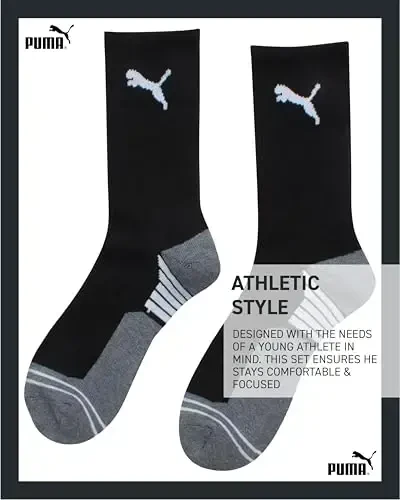 PUMA Boys futbolkasi - O'g'il bolalar uchun 2 qismli kundalik futbolka, kalta yengli sport grafikli futbolkalar mos keladigan paypoqlar bilan (S-XL) - 6