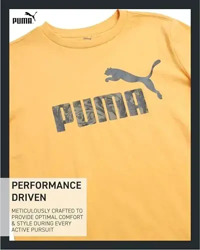 PUMA Boys futbolkasi - O'g'il bolalar uchun mushuk logotipi tushirilgan futbolka - Atletik dumaloq bo'yinli qisqa yengli futbolka (S-XL) - 3
