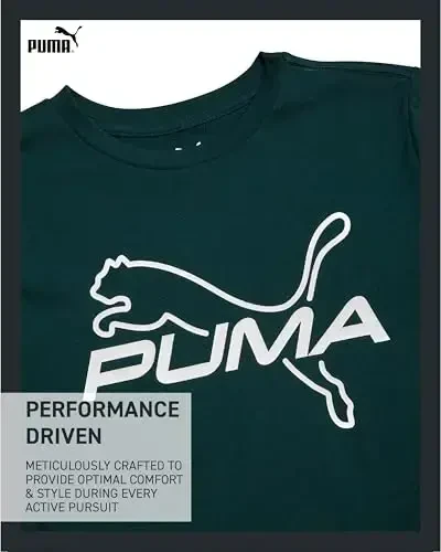 PUMA Boys futbolkasi - O'g'il bolalar uchun mushuk logotipi tushirilgan futbolka - Atletik yumaloq bo'yinli qisqa yengli futbolka (S-XL) - 3