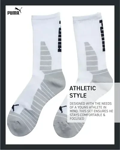 PUMA Boys futbolkasi - Yenglari qisqa ikki qismli kundalik futbolka, sport grafikali futbolka va unga mos paypoqlar (S-XL) - 6