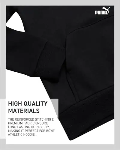 PUMA Boys Hoodie - Fleece Pullover Athletic Sweatshirt bilan Kangaroo cho'ntaklari - O'g'il bolalar uchun Performance Hoodie (O'lchamlar: 8-20) - 4