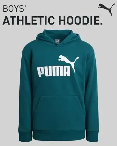 PUMA Boys Hoodie - Fleece Pullover Athletic Sweatshirt bilan Kangaroo cho'ntaklari - O'g'il bolalar uchun Performance Hoodie (O'lchamlari: 8-20) - 1