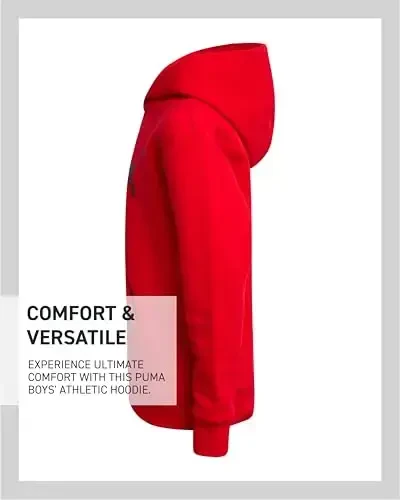 PUMA Boys Hoodie - Fleece Pullover Athletic Sweatshirt bilan Kangaroo cho'ntaklari - O'g'il bolalar uchun Performance Hoodie (O'lchamlari: 8-20) - 5