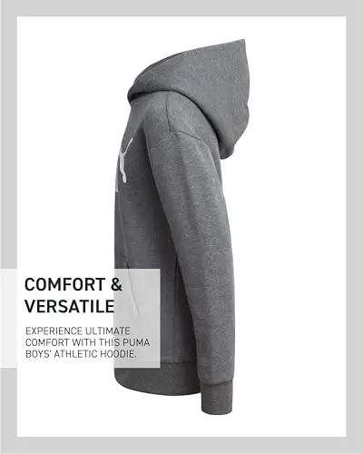 PUMA Boys Hoodie - Fleece Pullover Athletic Sweatshirt bilan Kangaroo cho'ntaklari - O'g'il bolalar uchun Performance Hoodie (O'lchamlari: 8-20) - 5