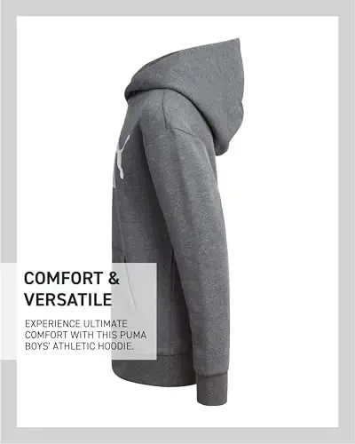 PUMA Boys Hoodie - Fleece Pullover Athletic Sweatshirt bilan Kangaroo cho'ntaklari - O'g'il bolalar uchun Performance Hoodie (O'lchamlari: 8-20) - 5