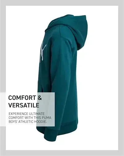 PUMA Boys Hoodie - Fleece Pullover Athletic Sweatshirt with Kangaroo Pockets - Performance Hoodie for Boys (Sizes: 8-20) - 4
