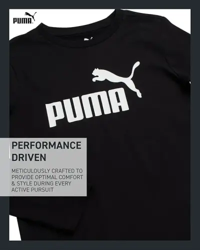 PUMA Boys' Long Sleeve Athletic Crewneck T-Shirt - 5