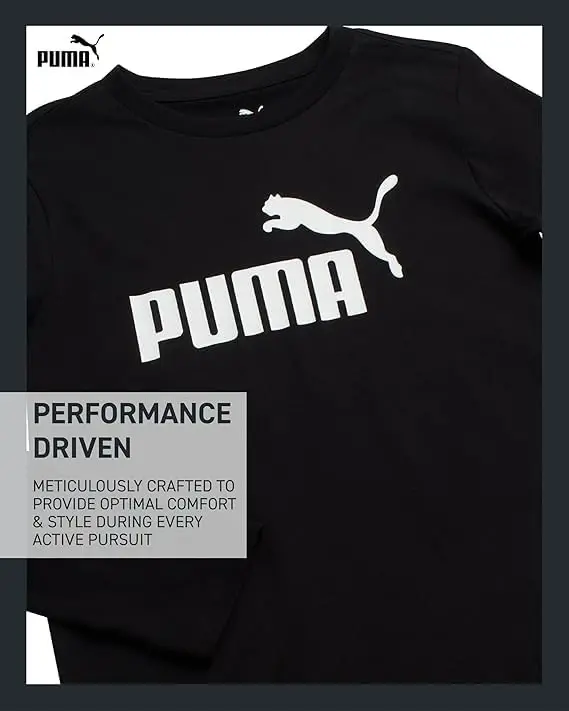 PUMA Boys' Long Sleeve Athletic Crewneck T-Shirt - 5