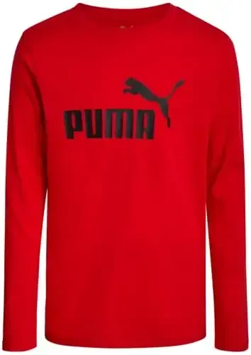 PUMA Boys Long Sleeve Shirts - Breathable Athletic Crewneck Long Sleeve Shirts for Boys - Casual Top Tees (Sizes 8-20) - Modazone