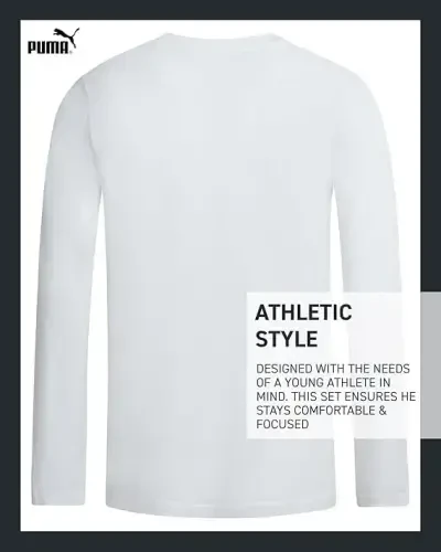 PUMA Boys Long Sleeve Shirts - Breathable Athletic Crewneck Long Sleeve Shirts for Boys - Casual Top Tees (Sizes S-XL) - 4