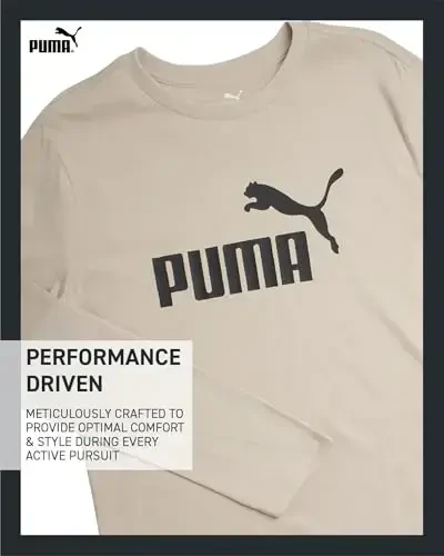 PUMA Boys Long Sleeve Shirts - Breathable Athletic Crewneck Long Sleeve Shirts for Boys - Casual Top Tees (Sizes S-XL) - 3