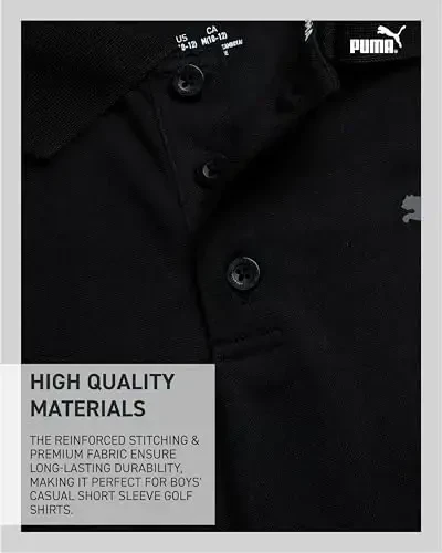 PUMA Boys Polo Shirt - Dry Fit Performance Button Closure Collared Short Sleeve Golf Polo Shirts for Boys (Sizes: 8-20) - 5