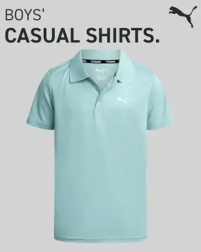 PUMA Boys Polo Shirt - Dry Fit Performance Button Closure Collared Short Sleeve Golf Polo Shirts for Boys (Sizes: 8-20) - 2