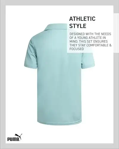 PUMA Boys Polo Shirt - Dry Fit Performance Button Closure Collared Short Sleeve Golf Polo Shirts for Boys (Sizes: 8-20) - 6
