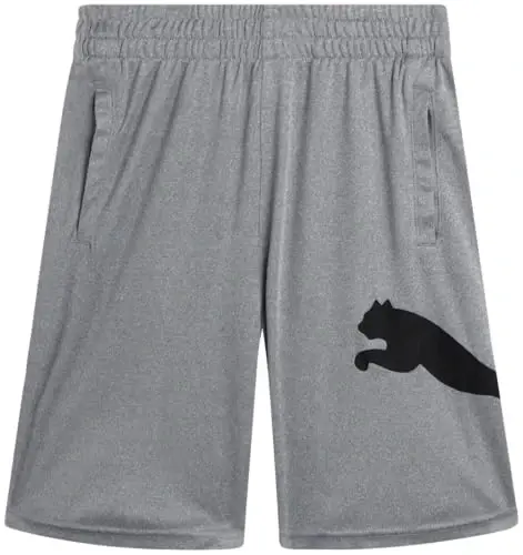PUMA Boys Quick Dry Interlock Basketball Active Shorts Pockets (Sizes 4-20) | Breathable Performance Fabric, Lightweight Comfortable Fit, Great for Gym, Sports & Everyday Active Play - 1