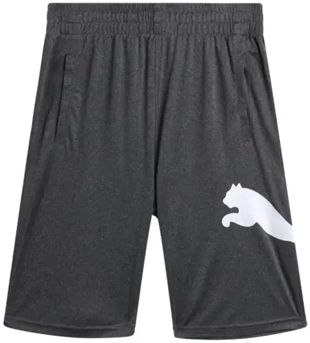 PUMA Boys Quick Dry Interlock Basketball Active Shorts Pockets (Sizes 4-20) | Breathable Performance Fabric, Lightweight Comfortable Fit, Great for Gym, Sports & Everyday Active Play - 1