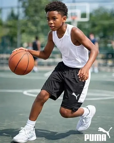 PUMA Boys Quick Dry Interlock Basketball Active Shorts Pockets (Sizes 4-20) | Breathable Performance Fabric, Lightweight Comfortable Fit, Great for Gym, Sports & Everyday Active Play - PUMA (1)