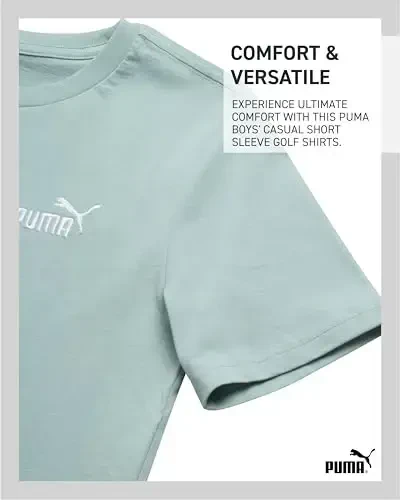 PUMA Boys Shirt - Cotton Crewneck Short Sleeve Active T Shirt for Boys with Logo (Sizes: 8-20) - 5