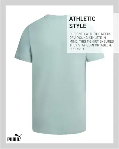 PUMA Boys Shirt - Cotton Crewneck Short Sleeve Active T Shirt for Boys with Logo (Sizes: 8-20) - 6