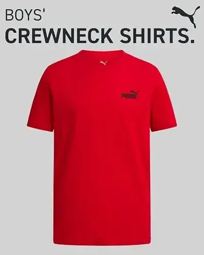 PUMA Boys Shirt - Cotton Crewneck Short Sleeve Active T Shirt for Boys with Logo (Sizes: 8-20) - MODAZONE (1)