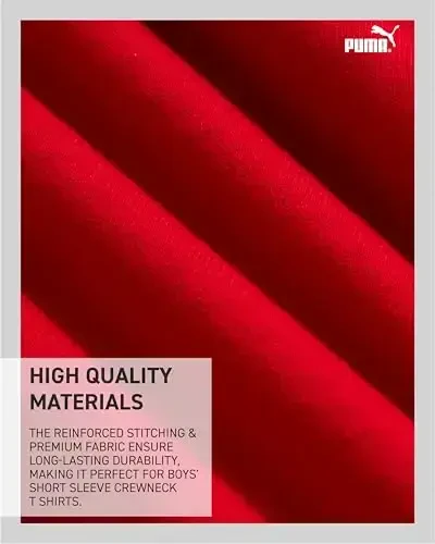 PUMA Boys Shirt - Cotton Crewneck Short Sleeve Active T Shirt for Boys with Logo (Sizes: 8-20) - 4