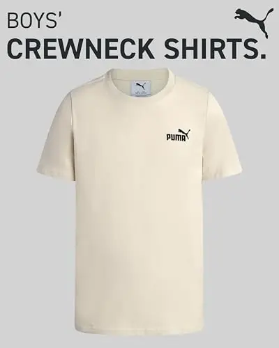 PUMA Boys Shirt - Cotton Crewneck Short Sleeve Active T Shirt for Boys with Logo (Sizes: 8-20) - 2