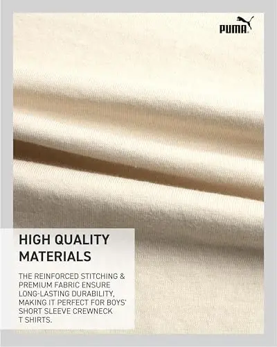 PUMA Boys Shirt - Cotton Crewneck Short Sleeve Active T Shirt for Boys with Logo (Sizes: 8-20) - 4